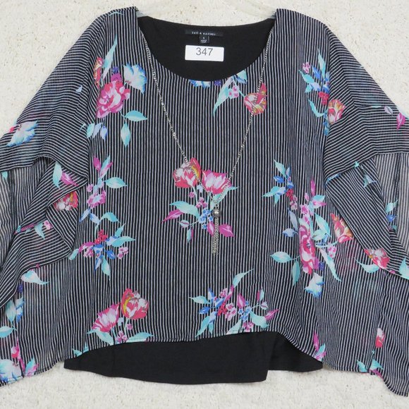 Zac & Rachel* Women's Sleeveless Crew Neck Blouse Size Small~ Multicolor - Picture 1 of 8